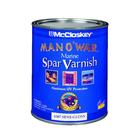 Man O War McCloskey Man O' War Semi-Gloss Clear Marine Spar Varnish 1 qt 080.0006507.005